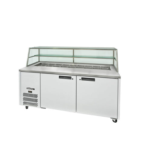 Williams Jade Sandwich - 2 door White Prep Counter Refrigerator With Blown Air Well