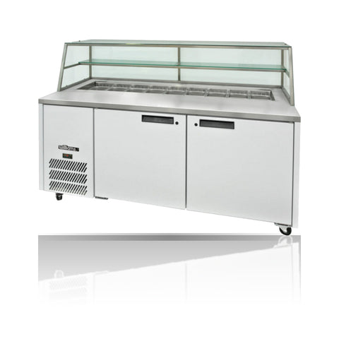 Williams Jade Sandwich - 2 door White Prep Counter Refrigerator With Blown Air Well