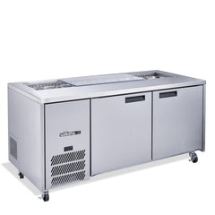 Williams Jade Sandwich - 2 door Stainless Steel Prep Counter Refrigerator With Blown Air Well - Without Canopy commercial refrigeration