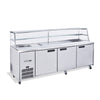 Williams Jade Sandwich - 3 door Stainless Steel Prep Counter Refrigerator With Blown Air Well
