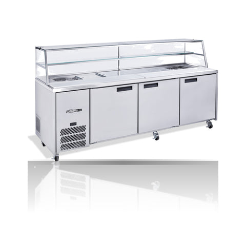 Williams Jade Sandwich - 3 door Stainless Steel Prep Counter Refrigerator With Blown Air Well