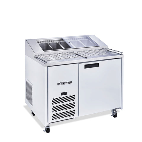 Williams Jade Pizza - One Door White Pizza Prep Counter Refrigerator With Blown Air Well