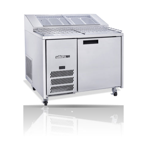 Williams Jade Pizza - One Door Stainless Steel Pizza Prep Counter Refrigerator With Blown Air Well