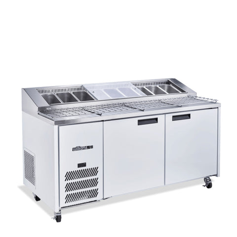 Williams Jade Pizza - 2 door White Pizza Prep Counter Refrigerator With Blown Air Well