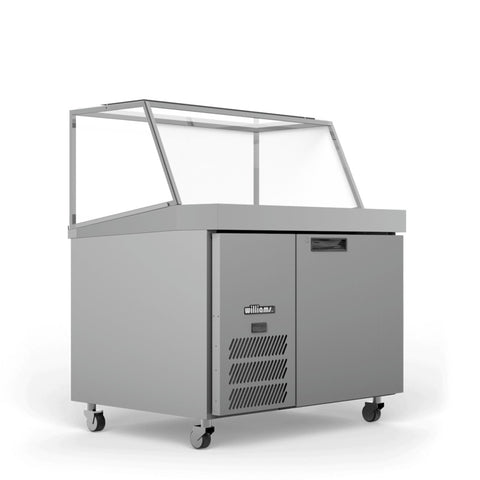 Williams Banksia - One Door White Prep Counter Refrigerator With Angled Blown Air Well