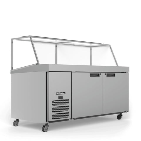 Williams Banksia - 2 door Stainless Steel Prep Counter Refrigerator With Angled Blown Air Well