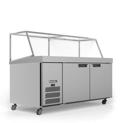 Williams Banksia - 2 door Stainless Steel Prep Counter Refrigerator With Angled Blown Air Well commercial refrigeration
