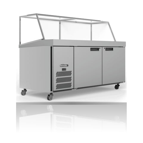 Williams Banksia - 2 door Stainless Steel Prep Counter Refrigerator With Angled Blown Air Well