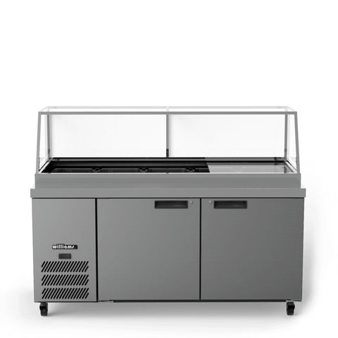 Williams Banksia - 3 door White Prep Counter Refrigerator With Flat Blown Air Well