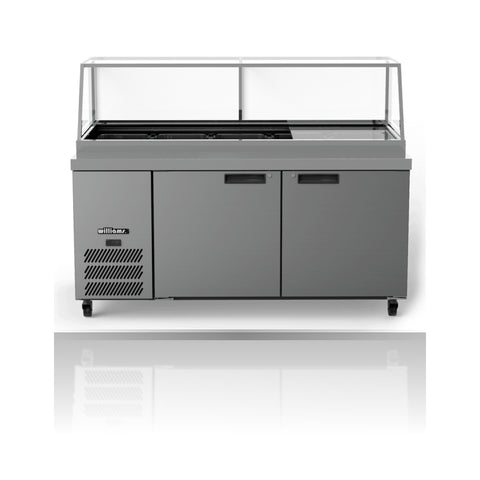 Williams Banksia - 3 door Stainless Steel Prep Counter Refrigerator With Flat Blown Air Well