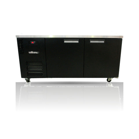 Williams Boronia - 2 door Black Under Counter Display Refrigerator
