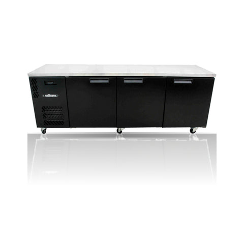 Williams Boronia - 3 door Black Under Counter Display Refrigerator