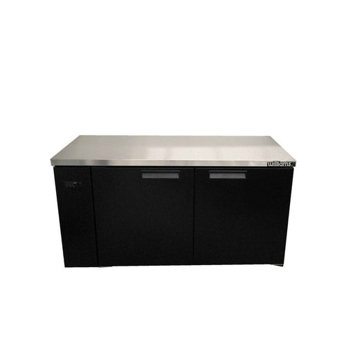 Williams Boronia - 2 door Black Remote Back Bar Counter Display Refrigerator commercial refrigeration