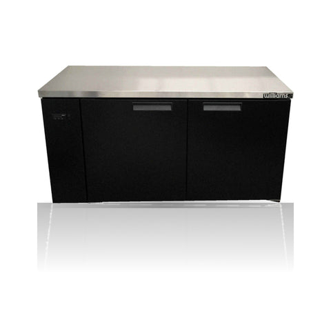 Williams Boronia - 2 door Black Remote Back Bar Counter Display Refrigerator