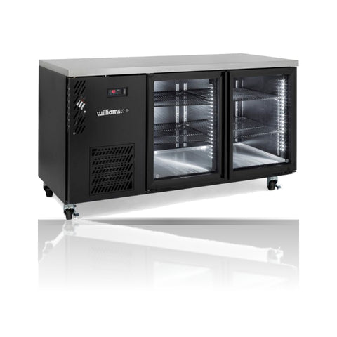 Williams Cameo Mini - 2 door Black Under Counter Display Refrigerator