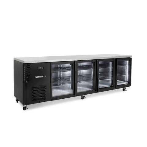 Williams Cameo Mini - 4 door Black Under Counter Display Refrigerator
