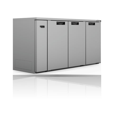 Williams Cameo - 3 Door Stainless Steel Remote Back Bar Counter Display Refrigerator