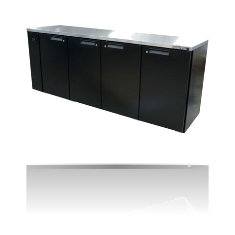 Williams Cameo - 4 Door Black Remote Back Bar Counter Display Refrigerator