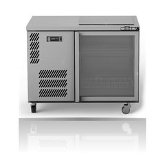 Williams Glass Chiller - One Door Glass Chiller With Two Shelves on a crisp white background with mirrored reflection