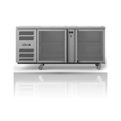 Williams Glass Chiller - 2 Door Spring Loaded Glass Chiller 500 x 500 baskets on a crisp white background with mirrored reflection