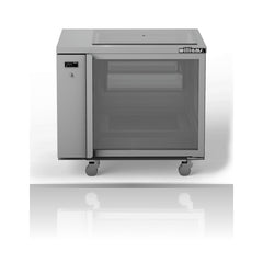 Williams Glass Chiller - One Door Remote Glass Chiller With Two Shelves on a crisp white background with mirrored reflection