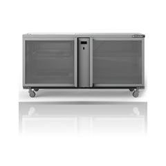 Williams Glass Chiller - 2 Door Remote Spring Loaded Glass Chiller 500 x 500 baskets on a crisp white background with mirrored reflection