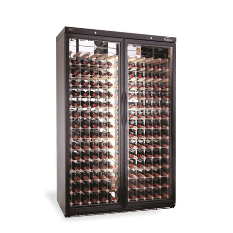 Williams Wine Cabinet - 2 Door Black Upright Wine Display Refrigerator
