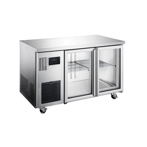 Williams Topaz Under Counter - 2 Door Stainless Under Counter Glass Door Refrigerator