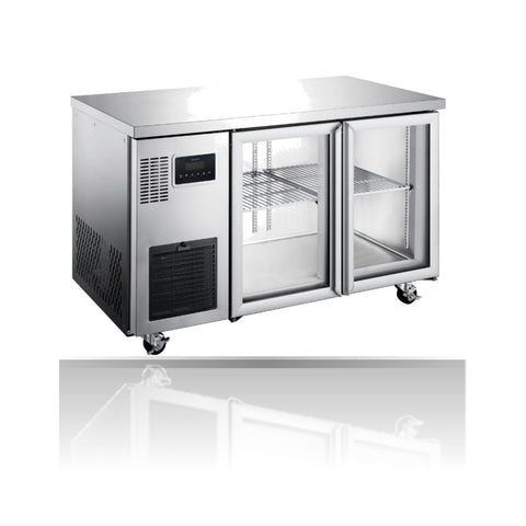Williams Topaz Under Counter - 2 Door Stainless Under Counter Glass Door Refrigerator