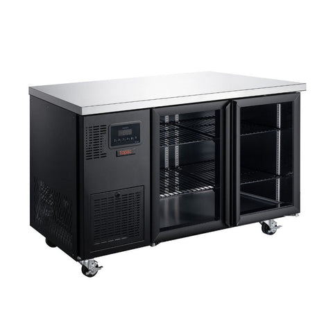 Williams Topaz Under Counter - 2 Door Black Under Counter Glass Door Refrigerator