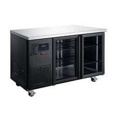 Williams Topaz Under Counter - 2 Door Black Under Counter Glass Door Refrigerator commercial refrigeration