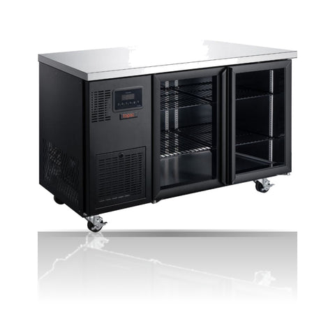 Williams Topaz Under Counter - 2 Door Black Under Counter Glass Door Refrigerator