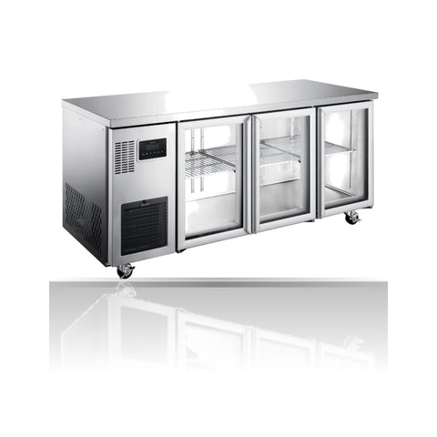 Williams Topaz Under Counter - 3 Door Stainless Under Counter Glass Door Refrigerator