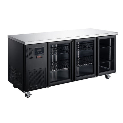 Williams Topaz Under Counter - 3 Door Black Under Counter Glass Door Refrigerator