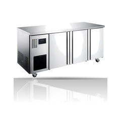 Williams Topaz Under Counter - 3 door Under Counter Storage Freezer on a crisp white background with mirrored reflection