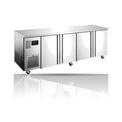 Williams Topaz Under Counter - 4 door Under Counter Storage Refrigerator on a crisp white background with mirrored reflection