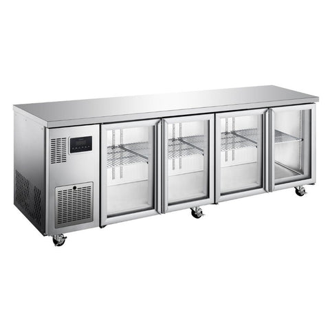 Williams Topaz Under Counter - 4 door Stainless Under Counter Glass Door Refrigerator