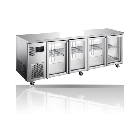 Williams Topaz Under Counter - 4 door Stainless Under Counter Glass Door Refrigerator