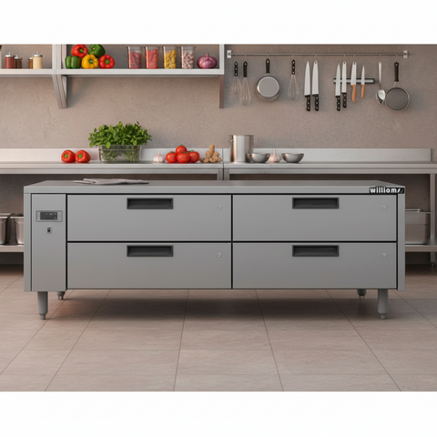 Williams Jarrah - 4 Drawer Remote Lowline Refrigerator