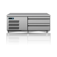Williams Under Broiler Counter - 2 Drawer Self Contained Lowline Refigerator on a crisp white background with mirrored reflection
