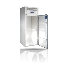 Williams Ruby Roll In - One door Roll In Freezer on a crisp white background with mirrored reflection