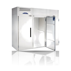 Williams Ruby Roll In - 3 Door Roll In Freezer on a crisp white background with mirrored reflection