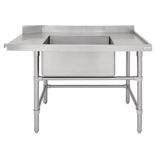 Vogue Vogue Dishwasher Inlet Table with Sink 90mm outlet R/H