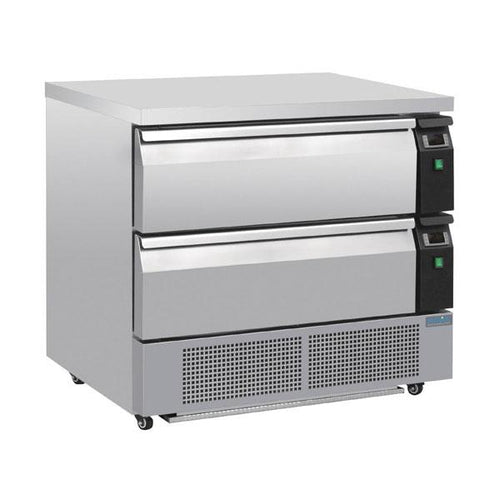 Polar Polar U-Series Double Drawer Counter Fridge Freezer 4xGN