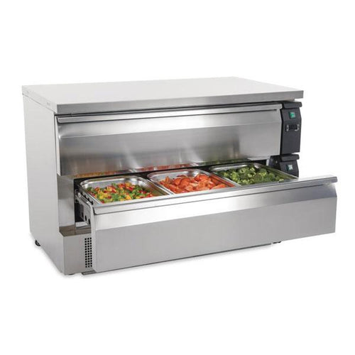 Polar Polar U-Series Double Drawer Counter Fridge Freezer 6xGN