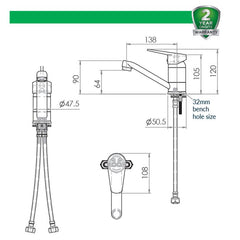 3Monkeez 3monkeez® Basin Swivel Mixer Tap T-3MB4MIX