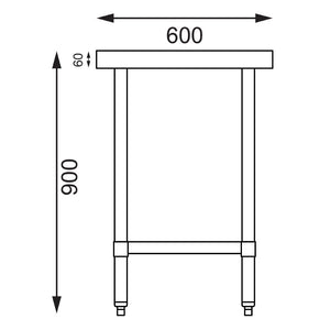 Vogue Vogue Stainless Steel Prep Table 900mm - T375