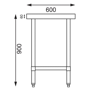 Vogue Stainless Steel Prep Table 900mm - T375