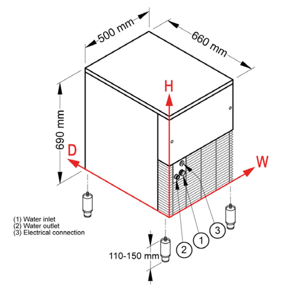 Brema Pebble Ice Maker 85kg Production 20kg Storage TB852A