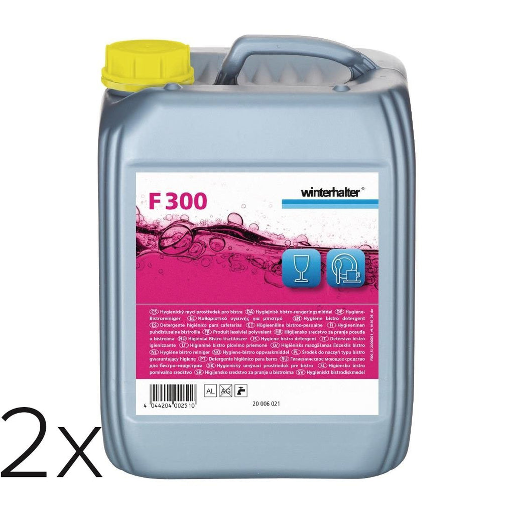 2PCE 5L Winterhalter F300 Universal Liquid Glass & Dishwashing Detergent